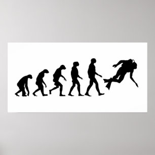 Póster Evolución del buceo de Scuba