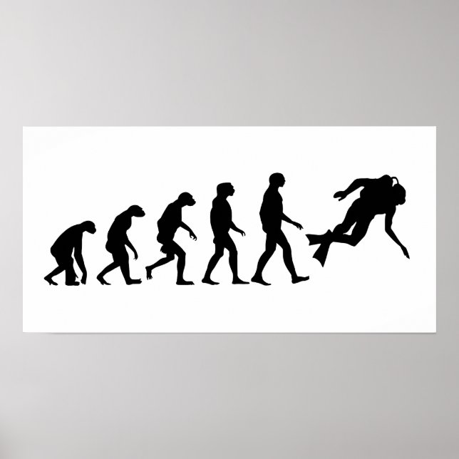 Póster Evolución del buceo de Scuba (Frente)