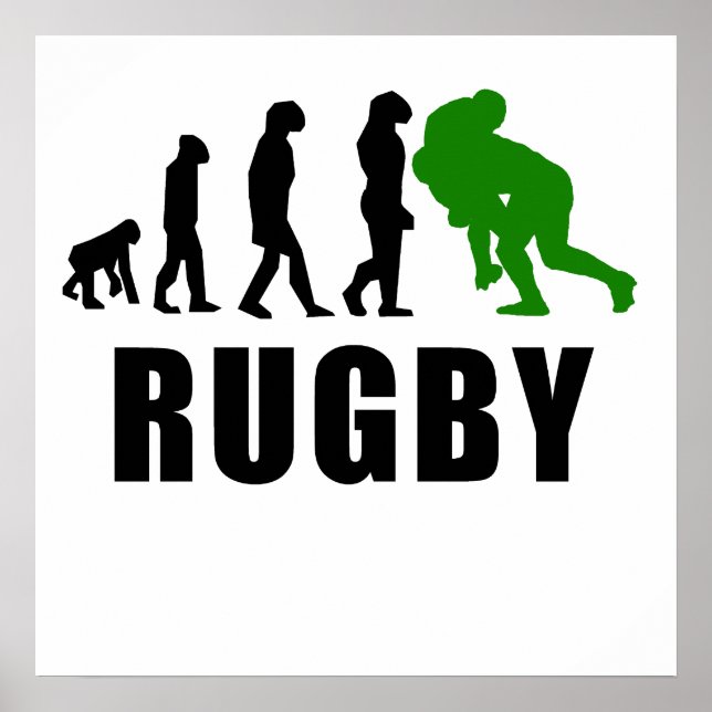 Póster Evolución del chándal de rugby (verde) (Frente)