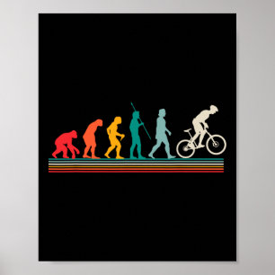 Póster Evolución del Ciclismo de Montaña Deporte Retro Bi