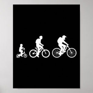 Póster Evolución del ciclismo de montaña en bicicleta par