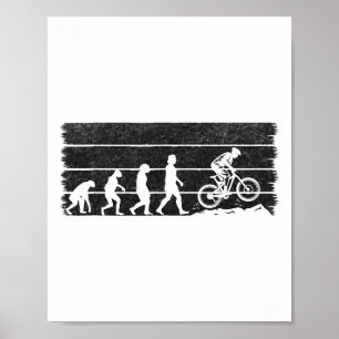 Póster Evolución del Ciclista Ciclismo de Bicicleta de Mo