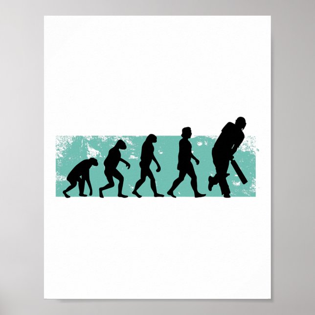 Póster Evolución del críquet Críquet  (Frente)