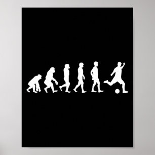 Póster Evolución del Fútbol Chiste Fanático del Fútbol Af