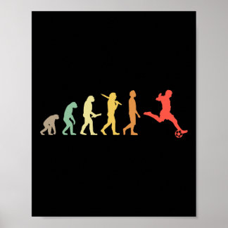 Póster Evolución del Fútbol Retro - Jugador de Fútbol