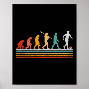 Póster Evolución del fútbol retro regalo para jugadoras m