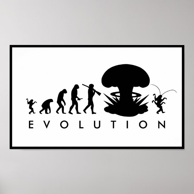 Póster Evolución del gráfico de evolución divertida del h (Frente)