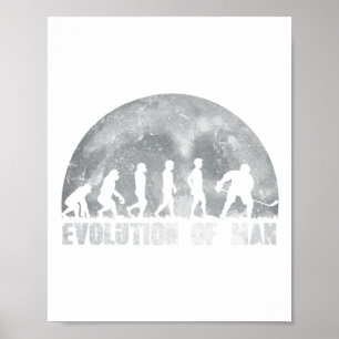 Póster Evolución del hockey sobre hielo para jugadores de