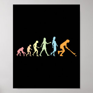 Póster Evolución del hockey sobre hierba femenino Hockey