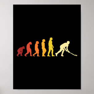 Póster Evolución del hockey sobre hierba retro amante del