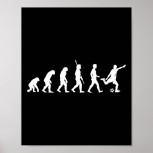 Póster Evolución del hombre - Amante del fútbol jugador d
