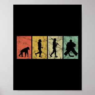Póster Evolución Del Hombre Portero De Hockey Sobre Hielo