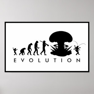 Póster Evolución del Hombre y la Cucaracha Gráfico Divert