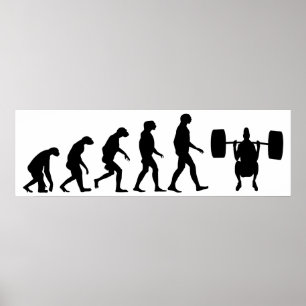 Póster Evolución del levantamiento de pesas