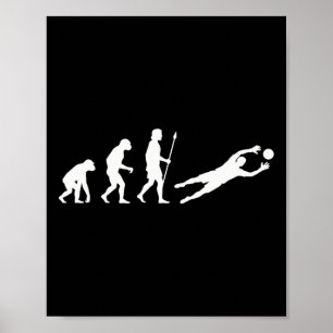 Póster Evolución del portero de fútbol arquero divino