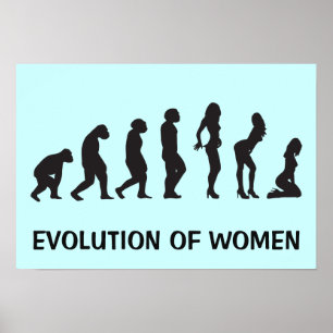 Póster Evolución del poster divertido de las mujeres
