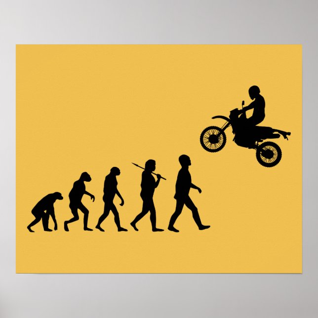 Póster Evolución del salto motocross del hombre (Frente)