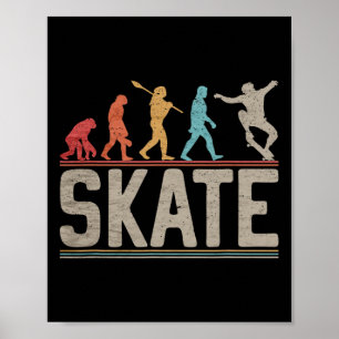 Póster Evolución del Skateboarder Patinador Patineta Y Pa