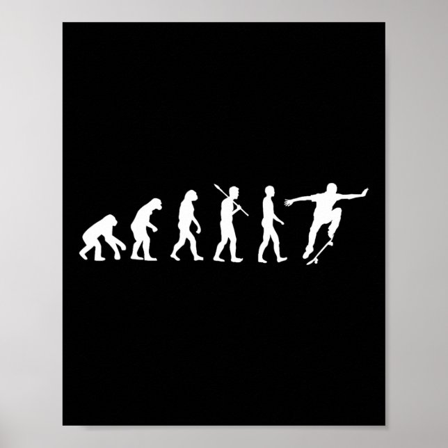 Póster Evolución Del Skateboarder - Regalo De Skateboardi (Frente)