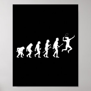 Póster Evolución Divertida De Una Jugadora De Bádminton M