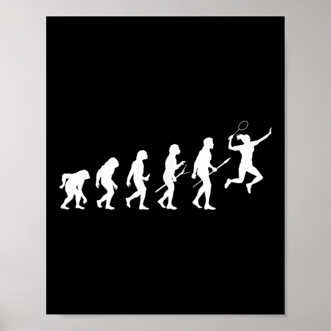Póster Evolución Divertida De Una Jugadora De Bádminton M (Frente)