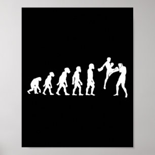 Póster Evolución divertida del kickboxing de Muay Thai hu