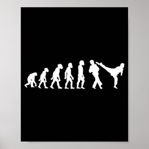 Póster Evolución divertida del luchador de taekwondo huma