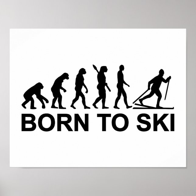 Póster Evolución Esquí de fondo (Frente)
