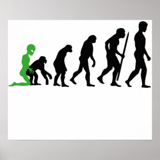 Póster Evolución humana alienígena
