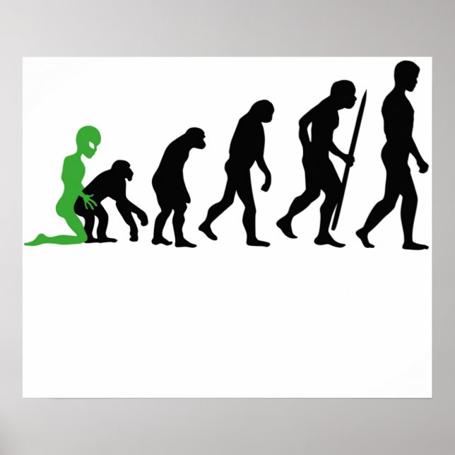 Póster Evolución humana alienígena (Frente)