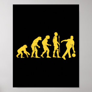 Póster Evolución Humana Bola Graciosa Bowler Hombres Muje
