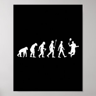 Póster Evolución humana, versión del jugador de Badminton