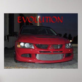 Póster Evolución Mitsubishi De Noche