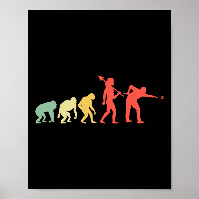 Póster Evolución Pool de rack Billiard Player Billiards C (Frente)