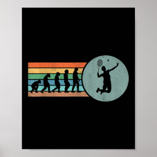 Póster Evolución Retro del Volante de Bádminton Vintage