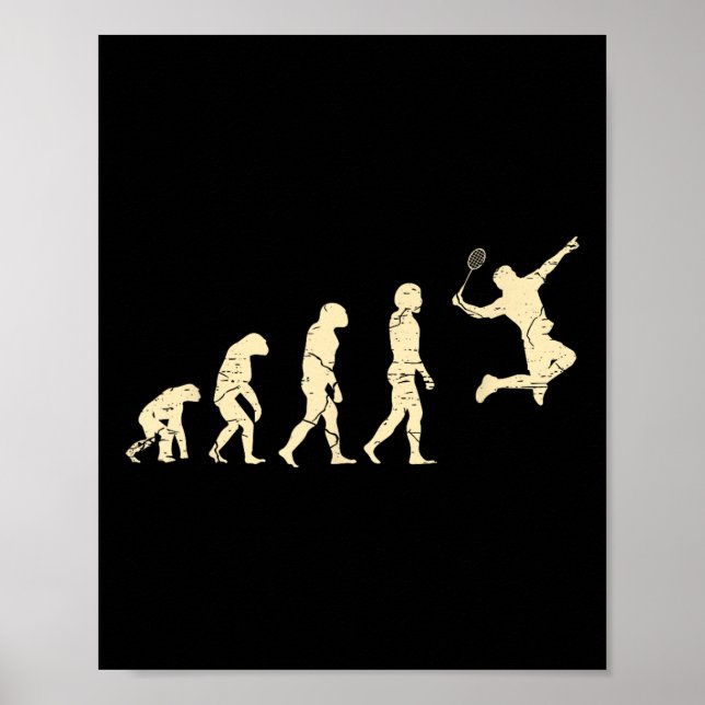 Póster Evolution Badminton Player Shuttle Racket  (Frente)