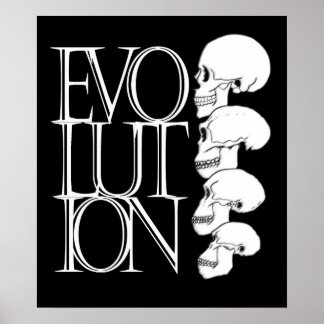 Póster Evolution (black, with white border)