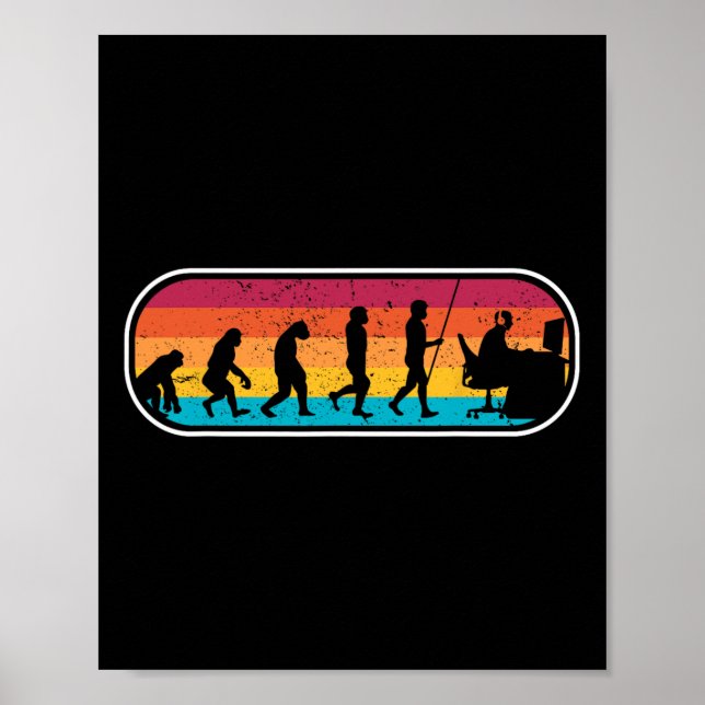 Póster Evolution Gamer Computer Freak Geek Nerd Pc Game  (Frente)