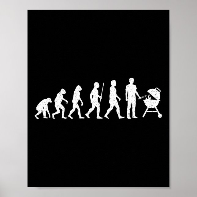 Póster Evolution Grilling Funny Bbq Grill Rbecue (Frente)