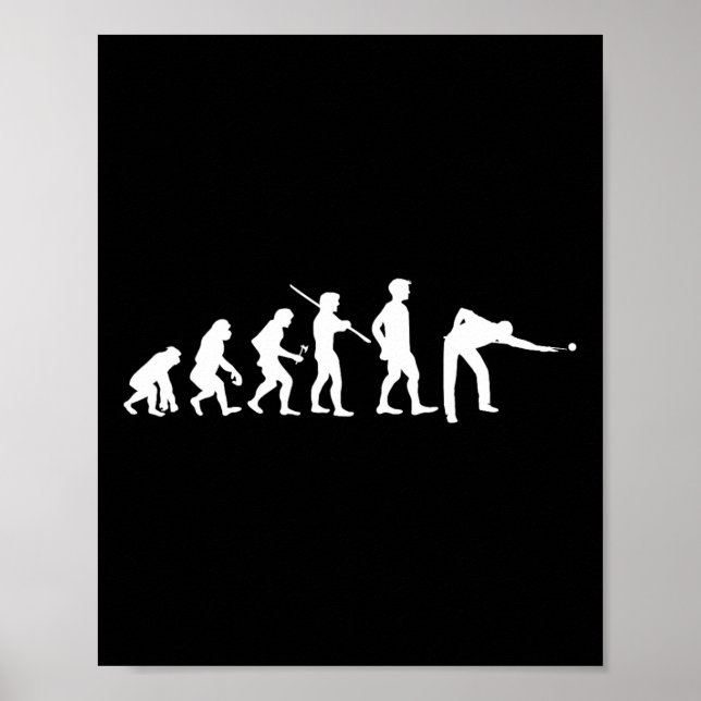 Póster Evolution Pool Funny Pool Player Billiards Player (Frente)