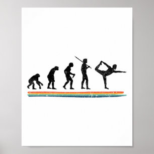 Póster Evolution Yoga Divertido Vintage 