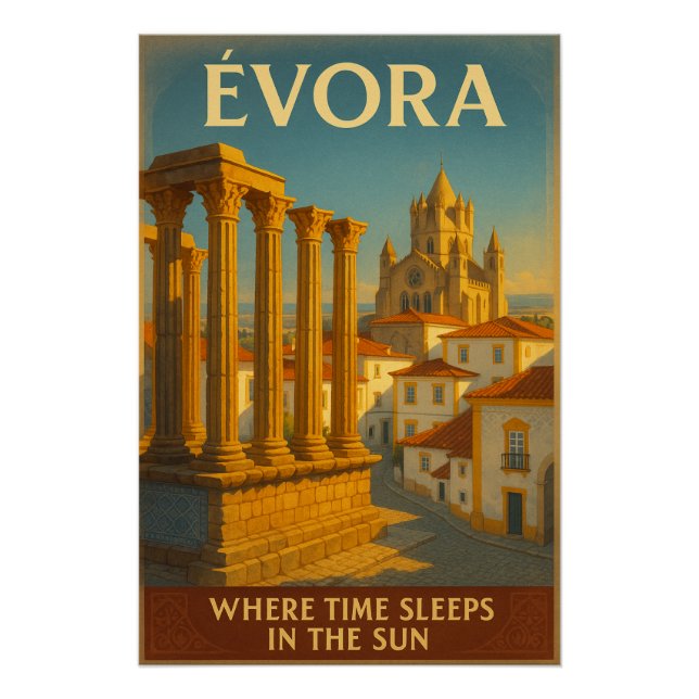 Póster Évora, Portugal Viaje (Anverso)