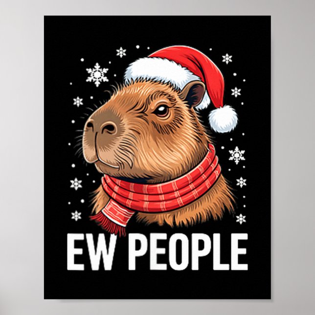 Póster Ew People Capybara Christmas Funny Introvert Holid (Frente)
