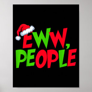 Póster Eww Gente Sombrero de Santa Navidad Divertida Homb