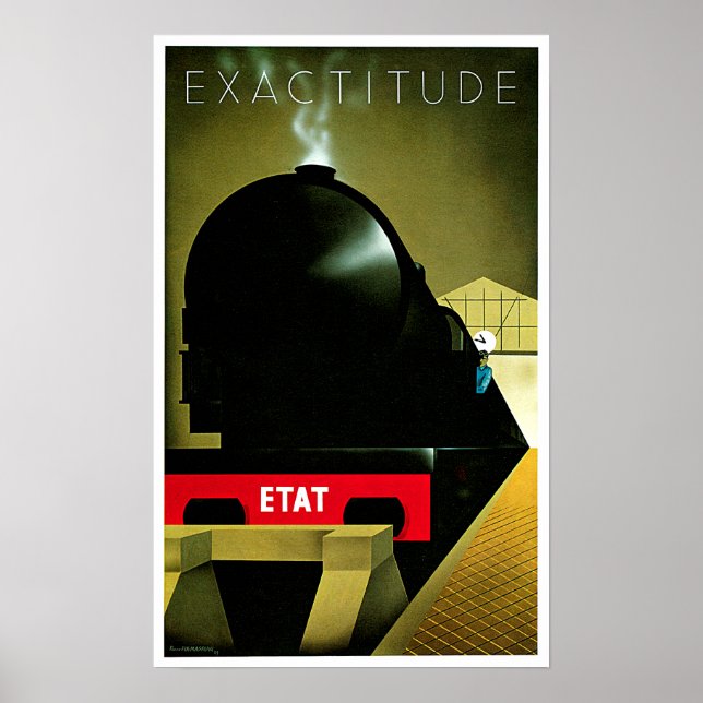 Póster Exactitude ETAT French Railway Travel Art (Frente)