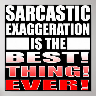 Póster Exageración Sarcástica Cartel Divertido Citas de S