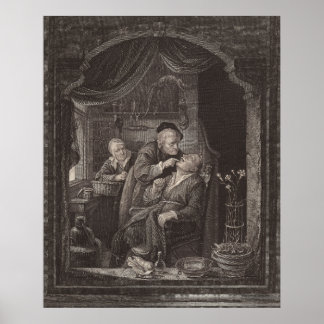 Póster Examen de dentistas, era barroca, Gerrit Dou
