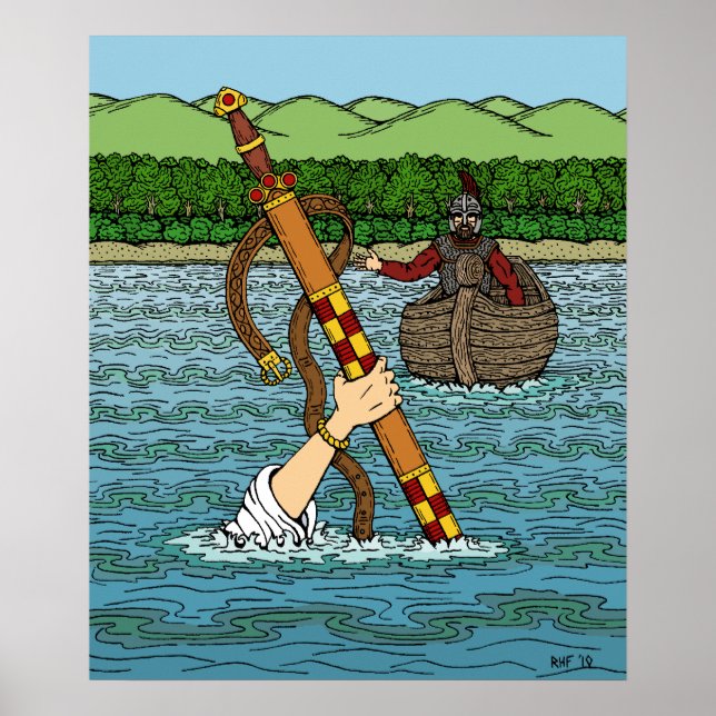 Póster Excalibur y Arturo (Frente)