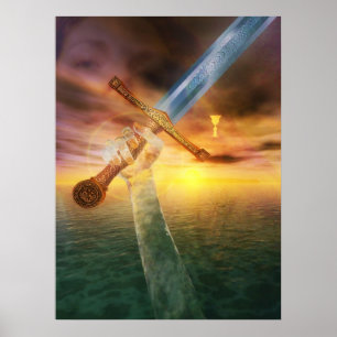 Póster Excalibur y la Dama del Lago