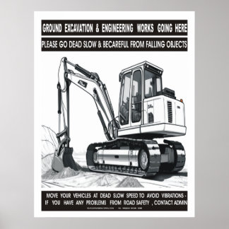 PÓSTER EXCAVACIÓN TERRESTRE Y TRABAJOS DE INGENIERÍA AQUÍ